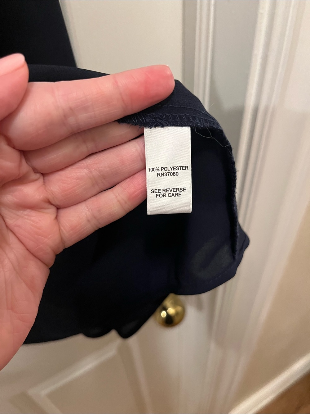 Cato Brand - Size: 26/28. Chiffon Button-Front Blouse in Deep Navy - Picture 5 of 6